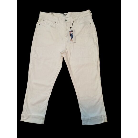 Levi’s Denizen White Denim Mid Rise Capri Stretch Jeans Size 16 W33 NEW - Picture 8 of 8